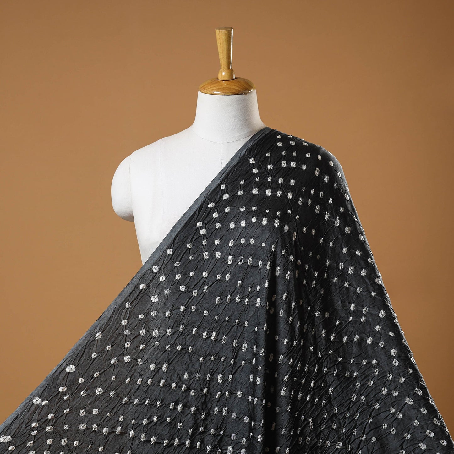 Grey - natural dyed kutch tie-dye modal silk bandhani