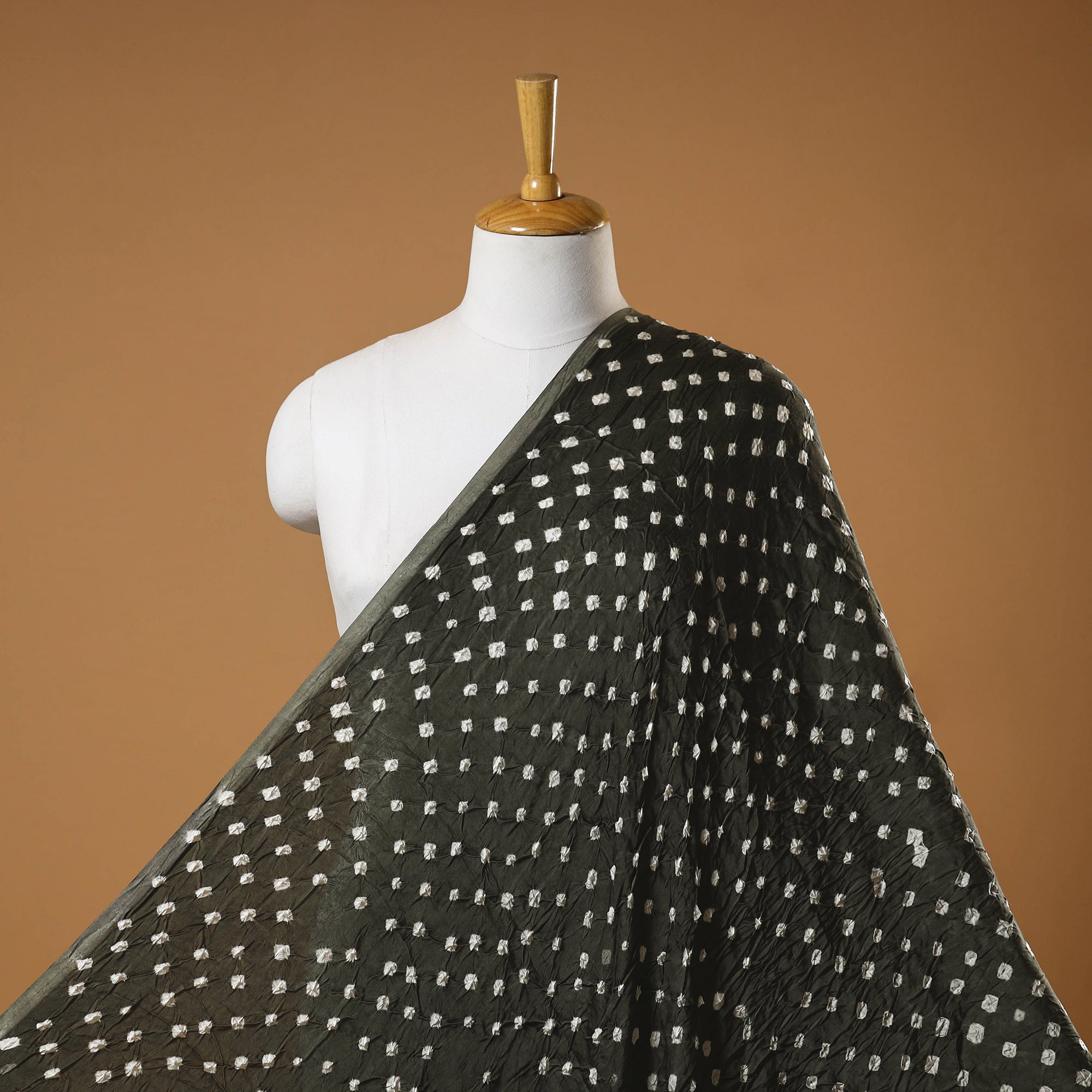 Grey - Kutch Bandhani Tie-Dye Modal Silk Stole 22 main image 1