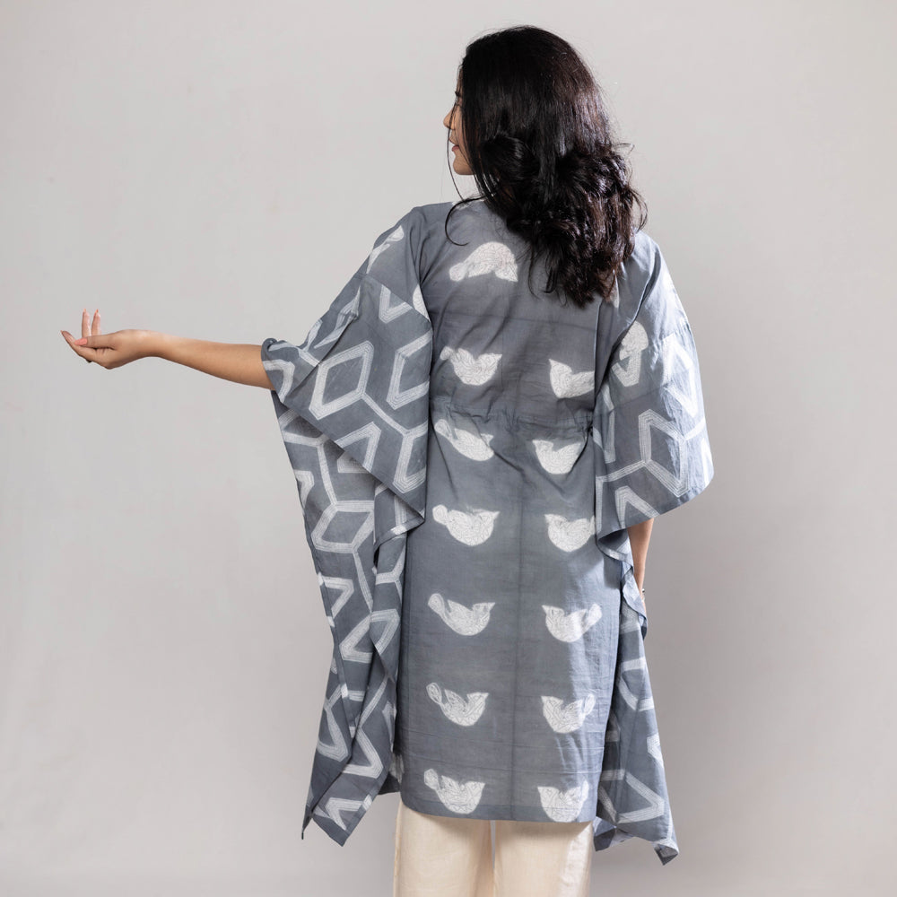 Shibori Tie-Dye Cotton Kaftan Dress