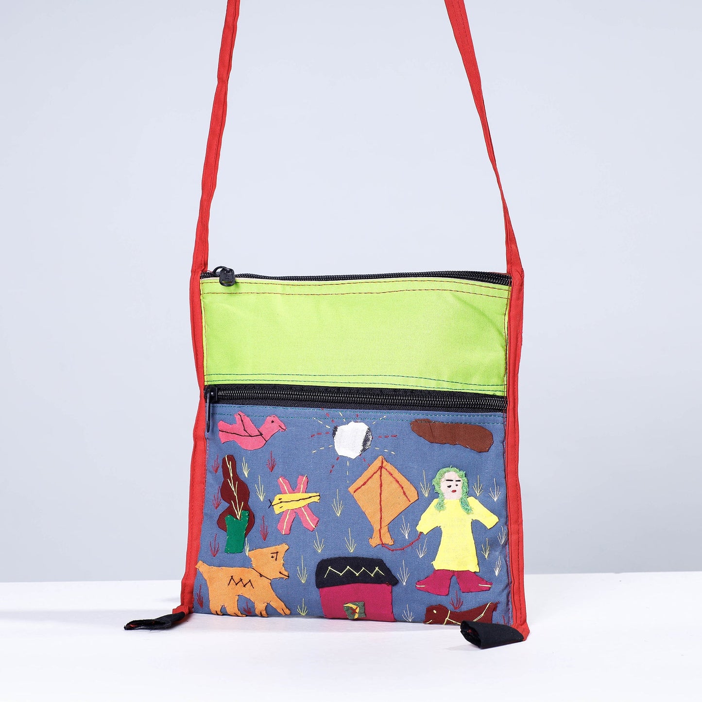 Pipli Applique Work Cotton Sling Bag