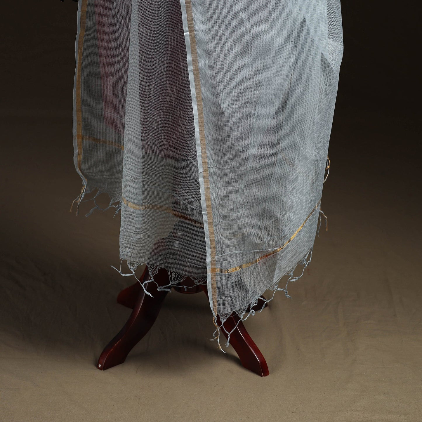 Plain cotton kota doria dupatta 34 - handcrafted