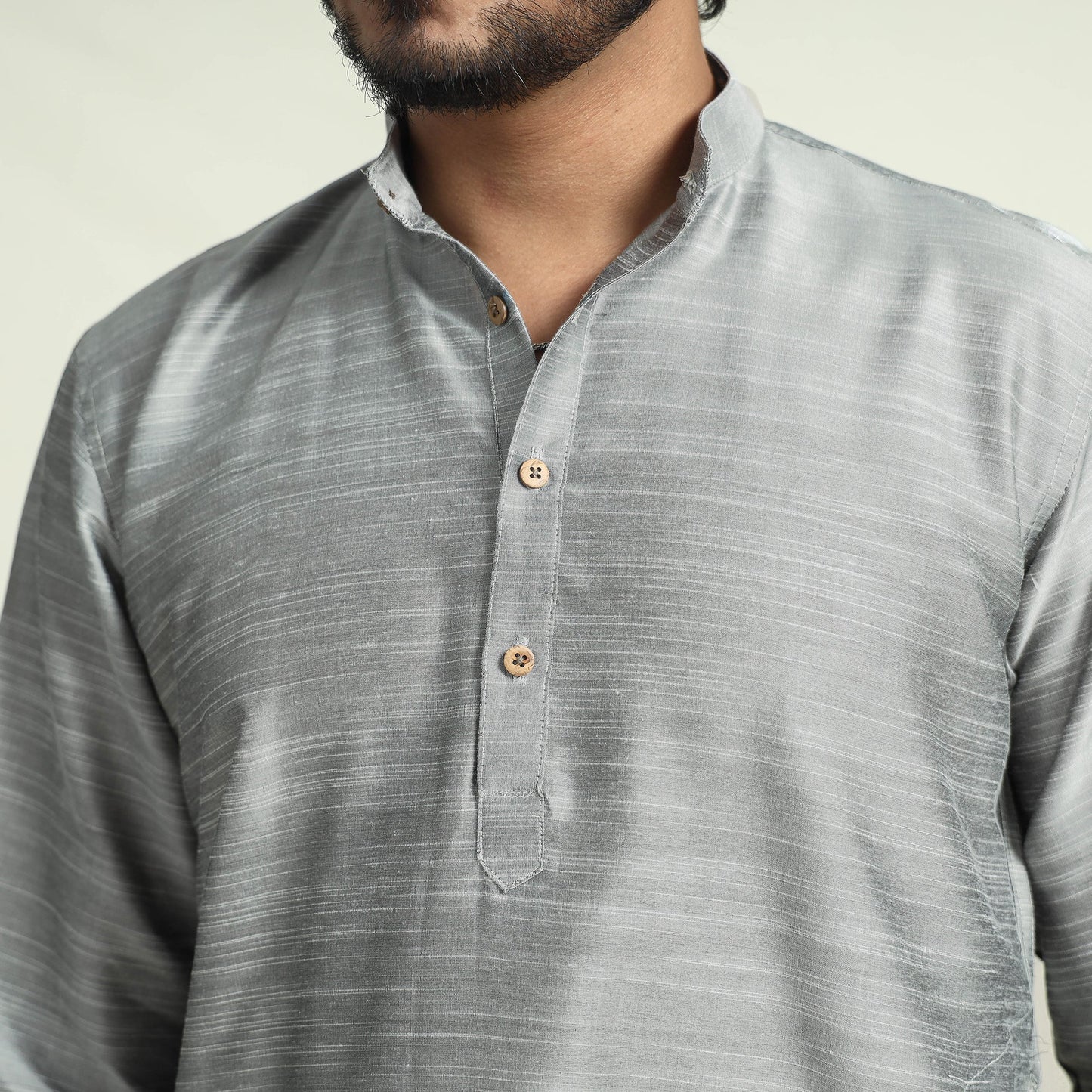 Buy Plain Dyed Slub Silk Men Long Kurta Online at iTokri.com