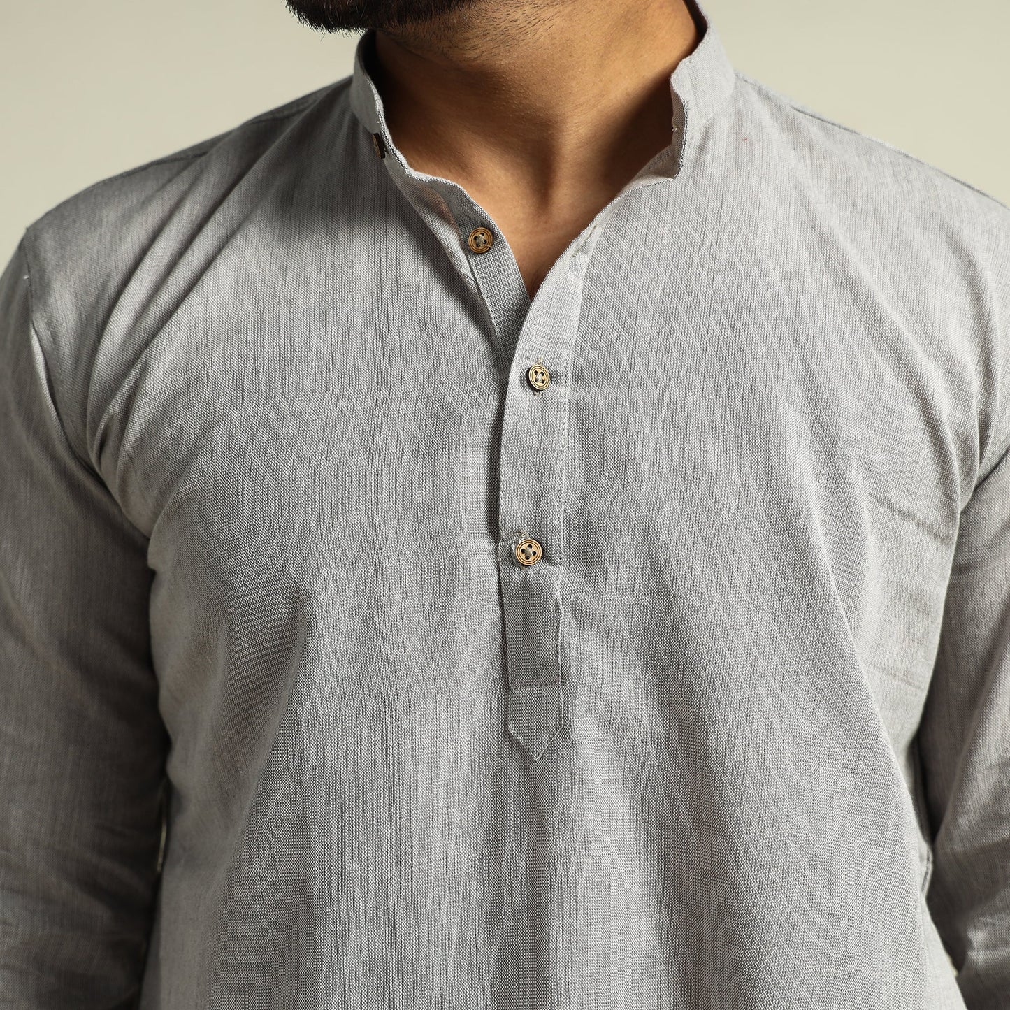 Buy Plain Handloom Cotton Men Short Kurta Online at iTokri.com
