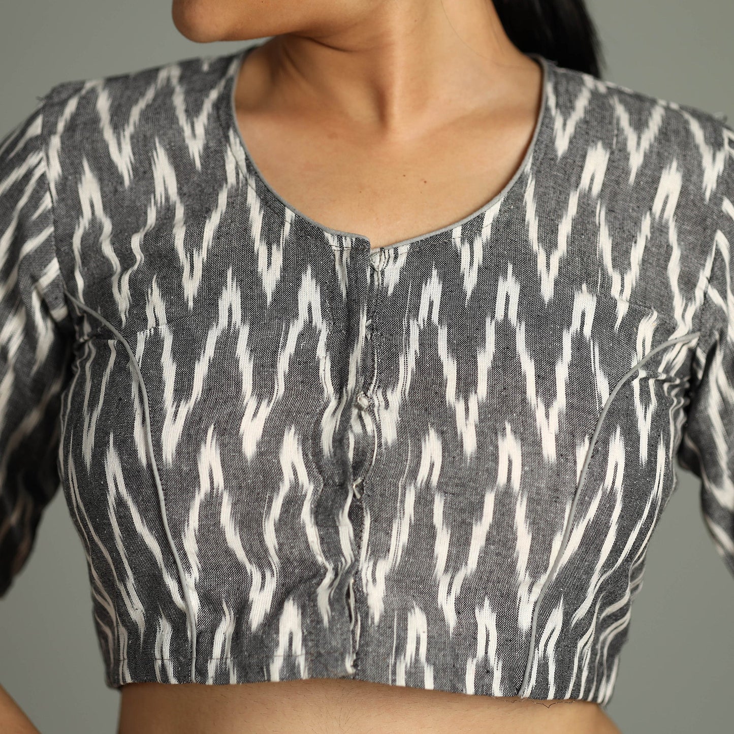 Buy Pochampally Ikat Cotton Stitched Blouse