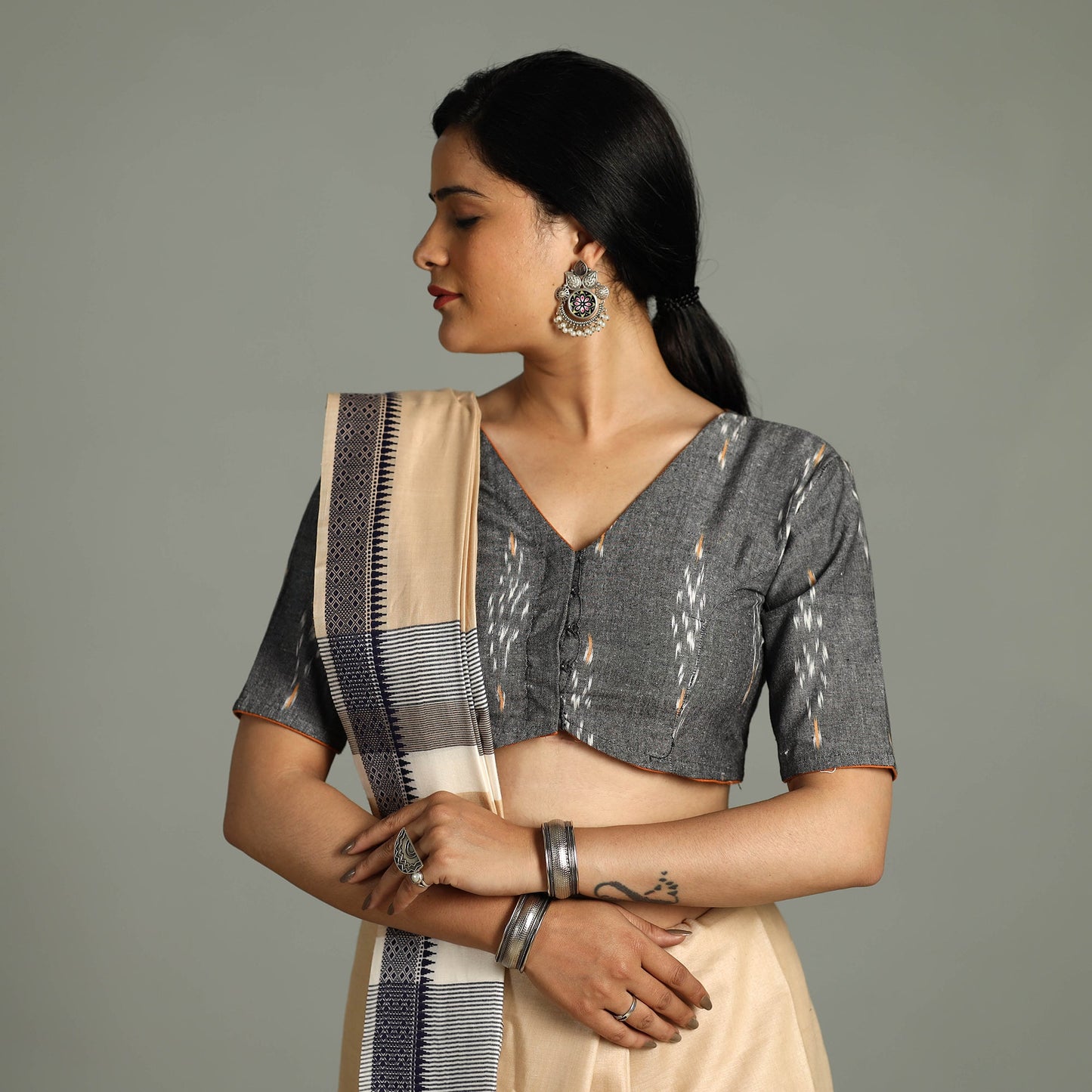 Pochampally Ikat Stitched Blouse