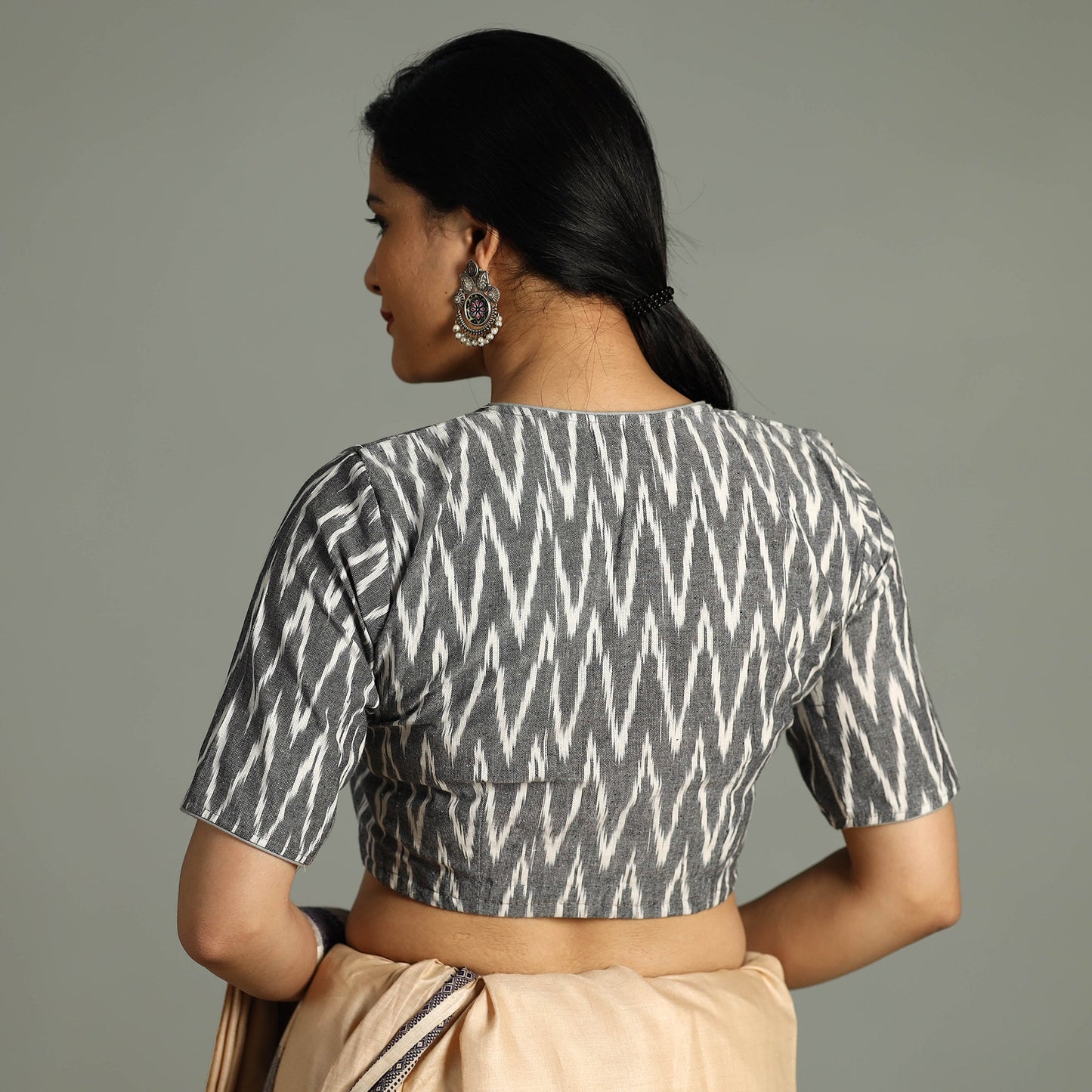 Buy Pochampally Ikat Cotton Stitched Blouse