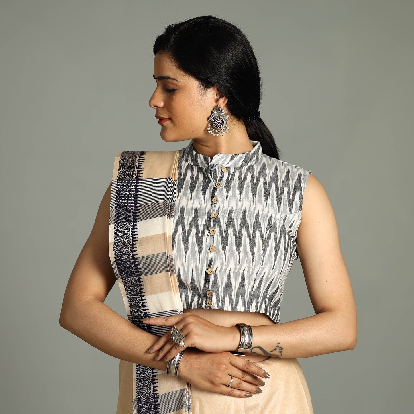 Pochampally Ikat Stitched Blouse