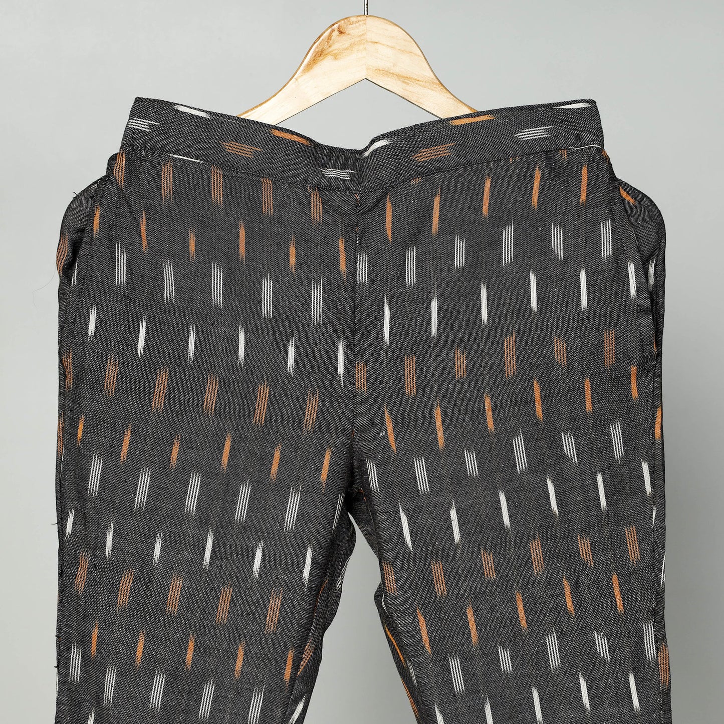 Grey - Pochampally Ikat Cotton Tapered Pant for Women