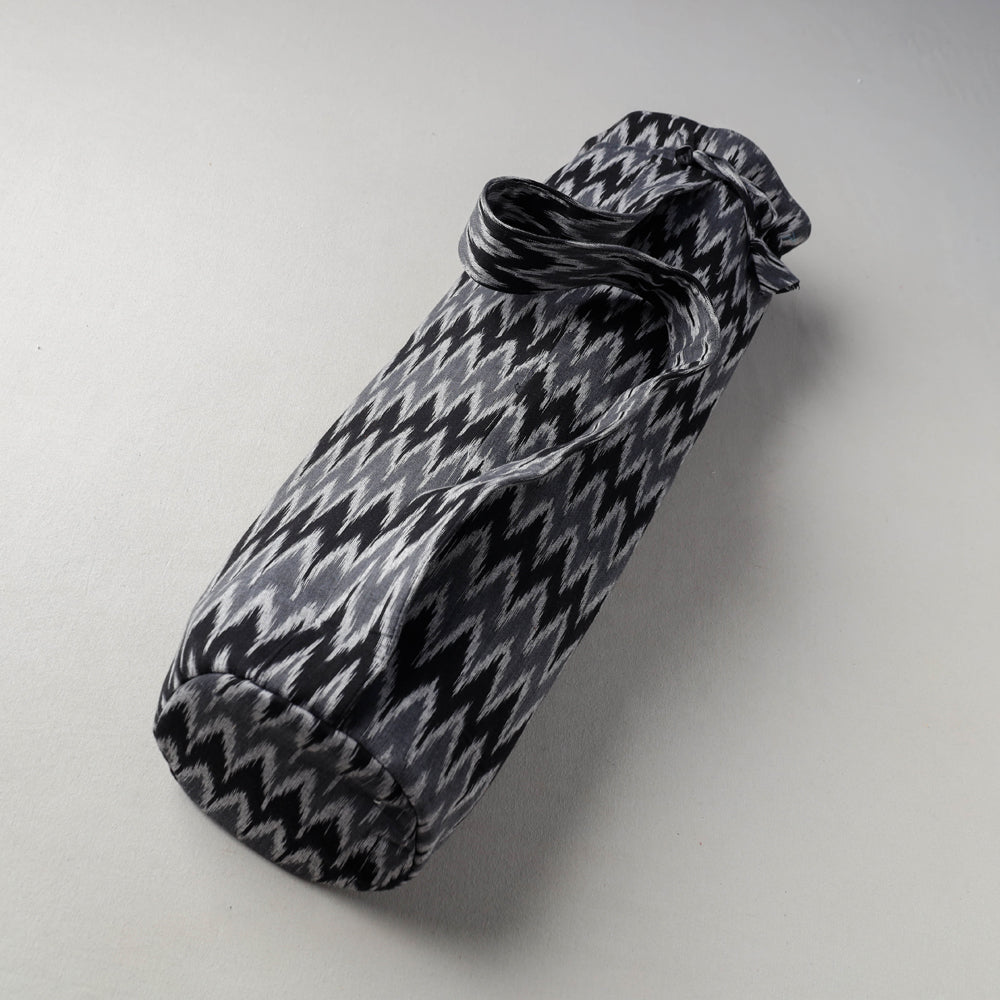 Grey Pochampally Ikat Cotton Yoga Mat Bag