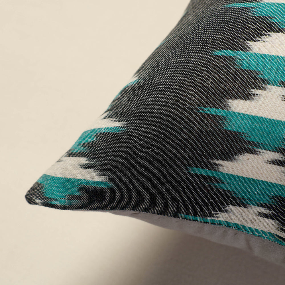 Grey Pochampally Ikat Cotton Cushion Cover