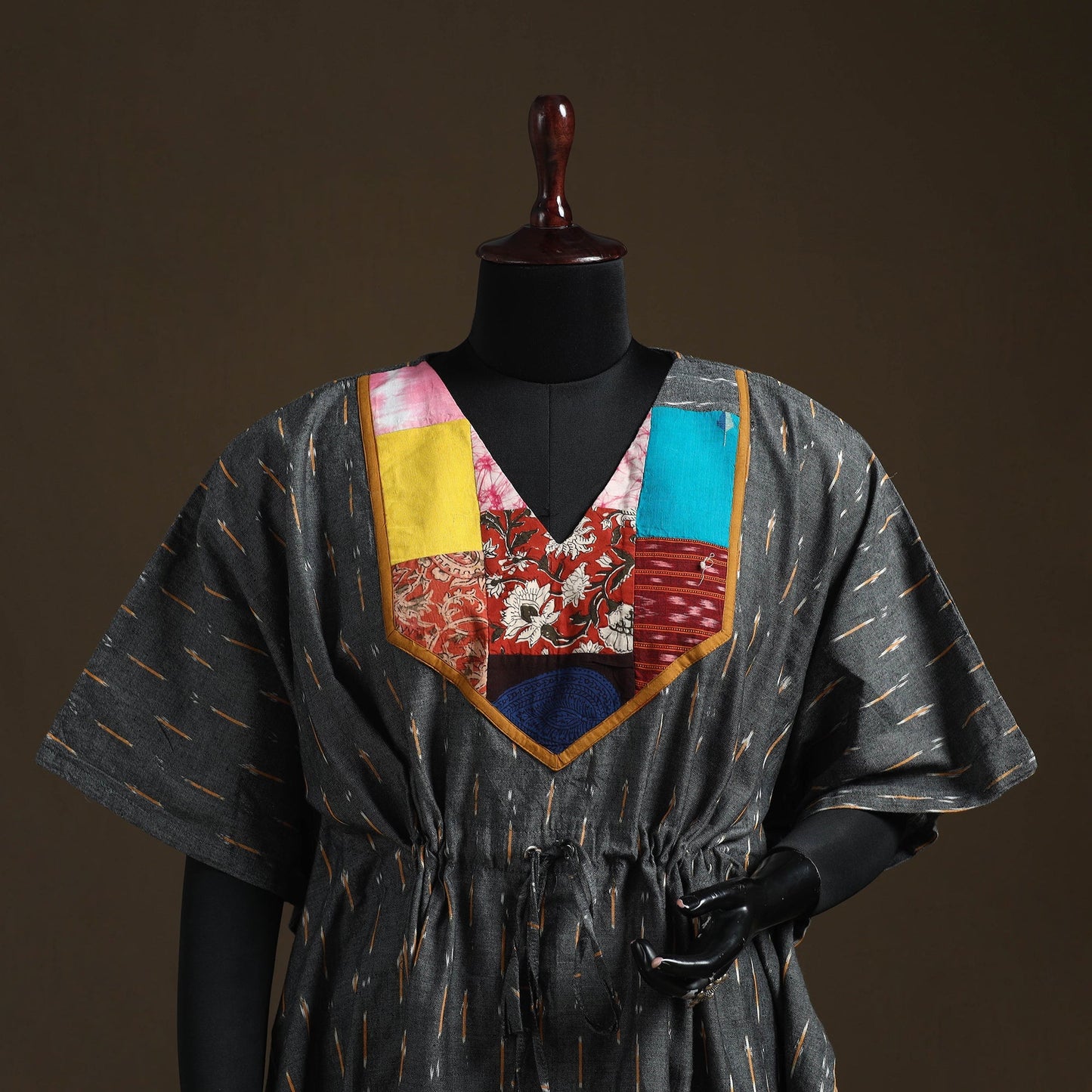 Pochampally ikat patchwork cotton kaftan (short) 30