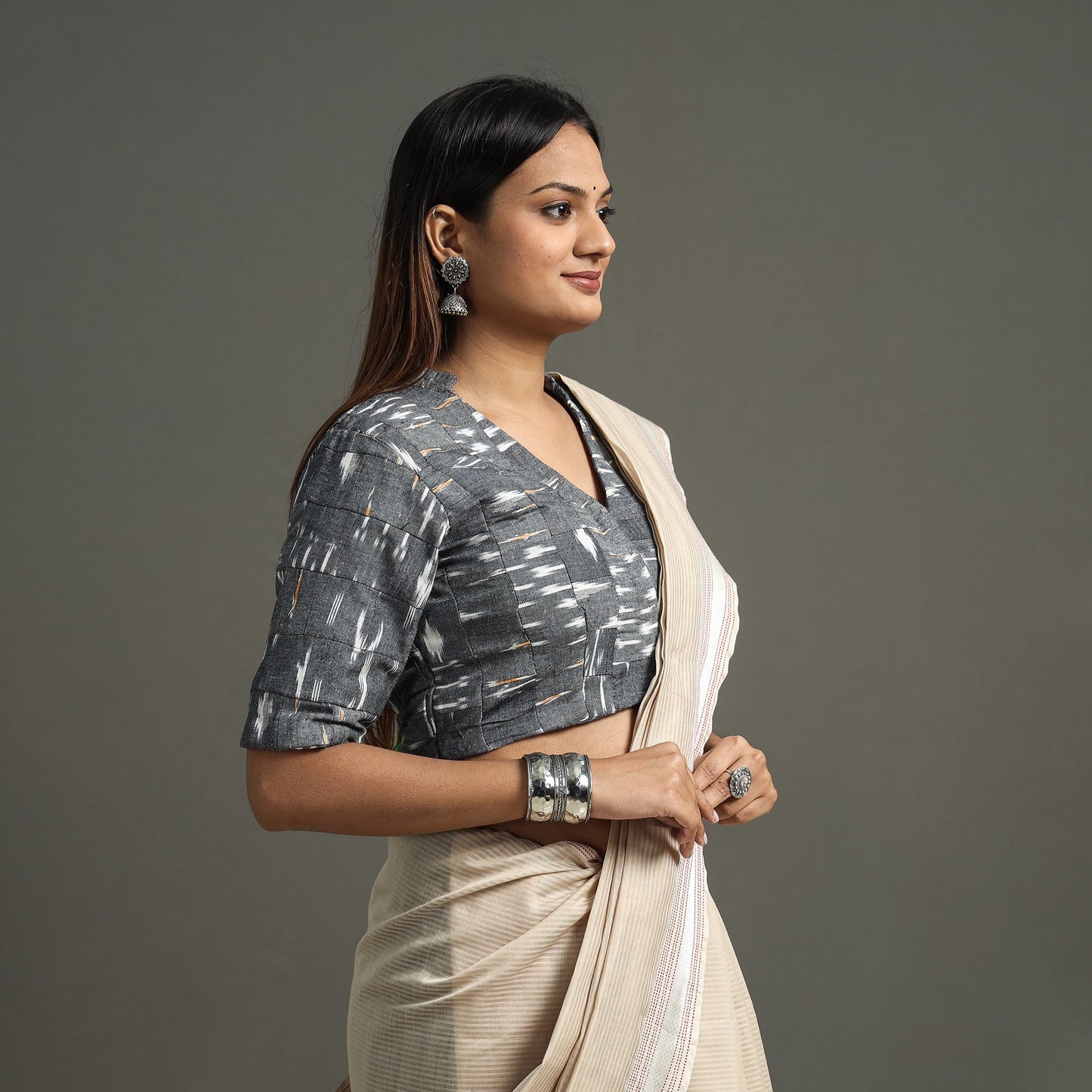 Pochampally Ikat Stitched Blouse