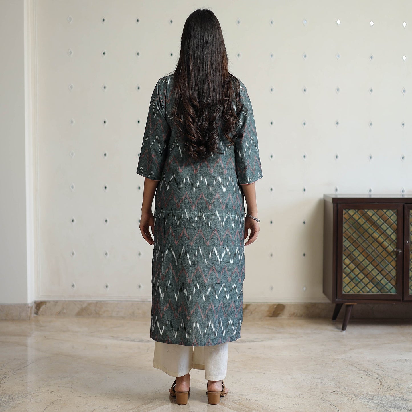 Buy Pochampally Ikat Weave Cotton Straight Kurta 31 Online at iTokri.com