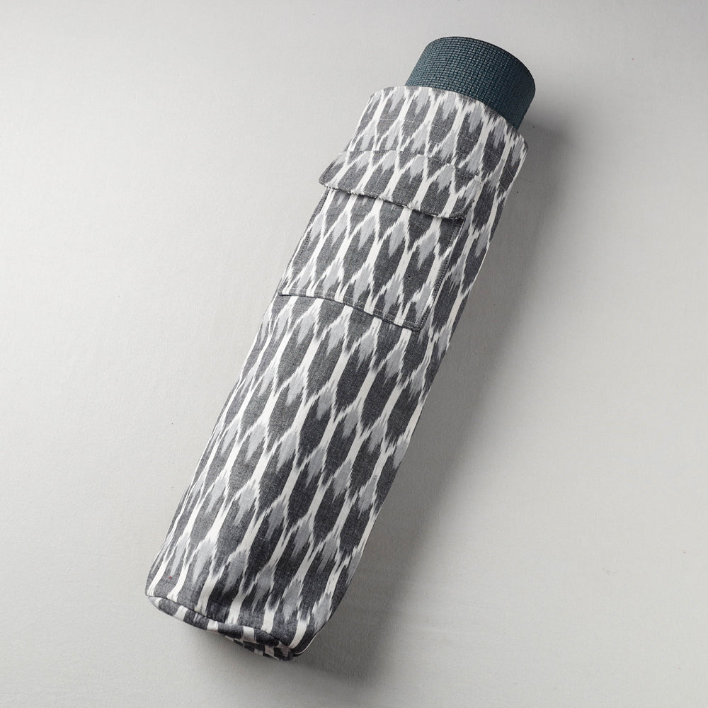 Grey Pochampally Ikat Cotton Yoga Mat Bag