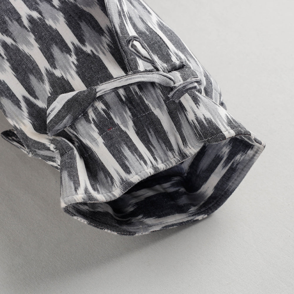 Grey Pochampally Ikat Cotton Yoga Mat Bag