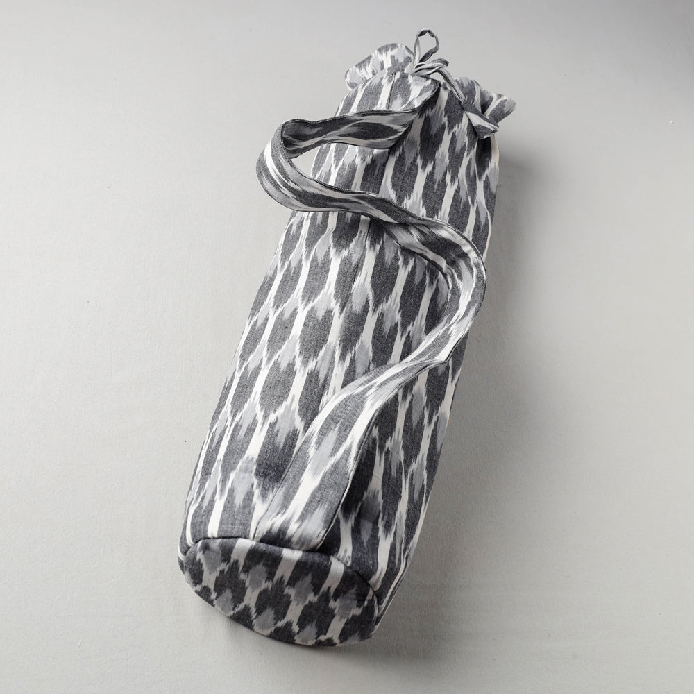Grey Pochampally Ikat Cotton Yoga Mat Bag