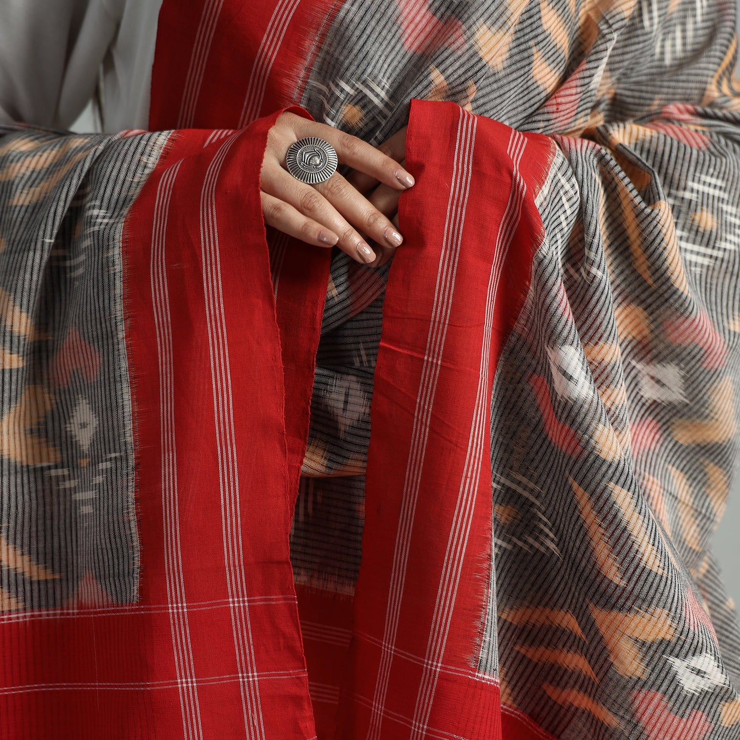 Pochampally Missing Ikat Weave Cotton Handloom Dupatta 46