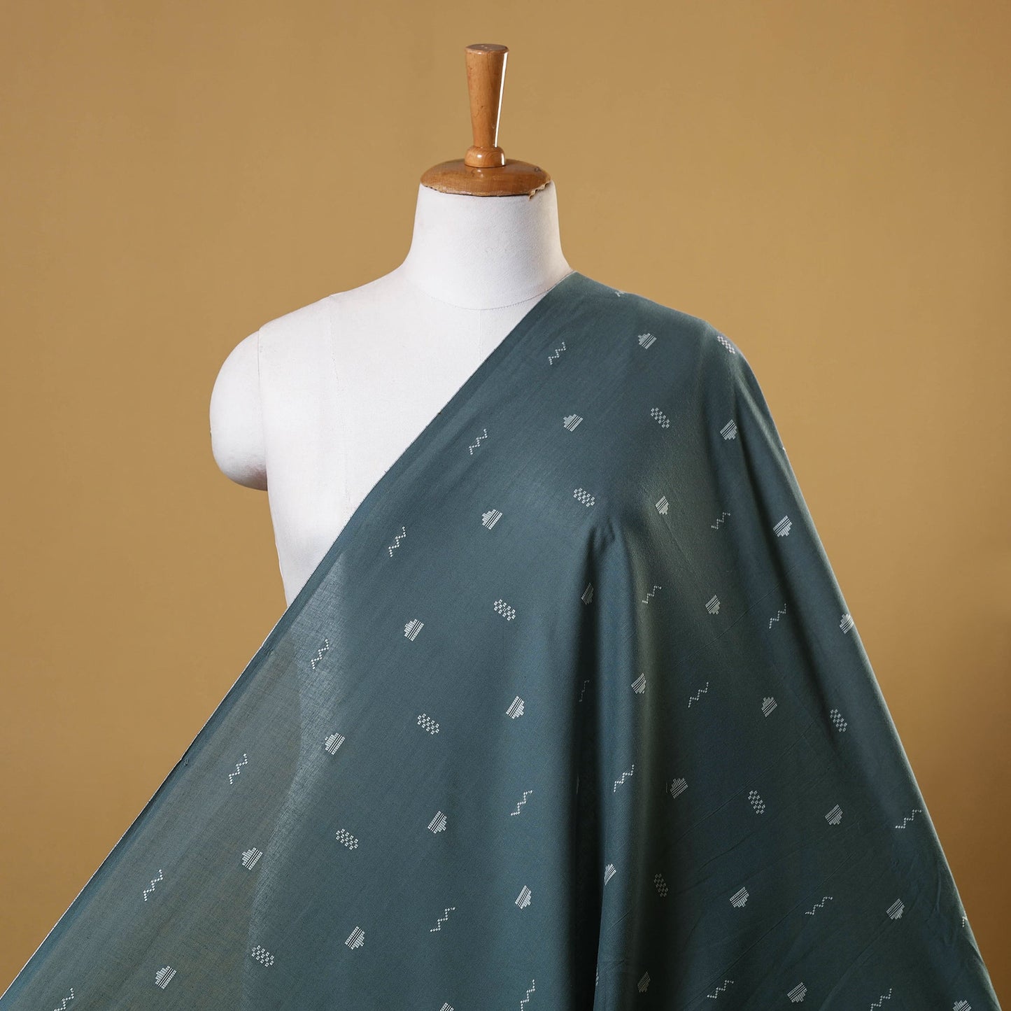 Grey Prewashed Cotton Jacquard Fabric
