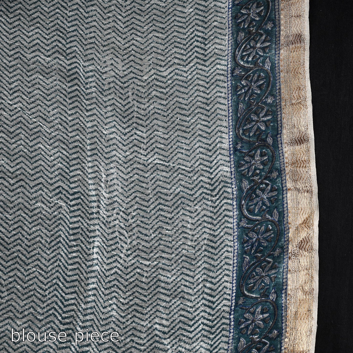 Buy Block Printed Chanderi Silk Sanganeri Saree