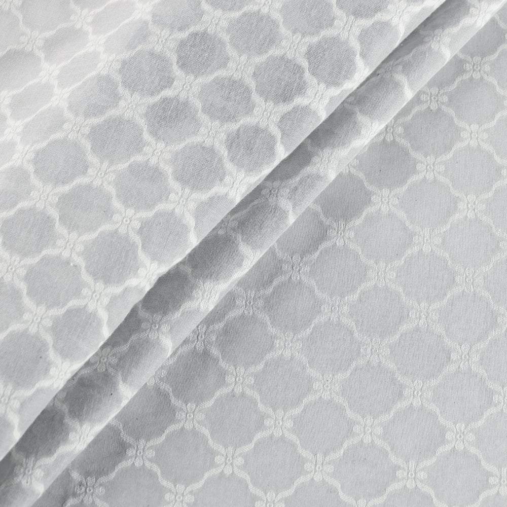 Pure Banarasi Handwoven Cutwork Buti Silk Cotton Fabric