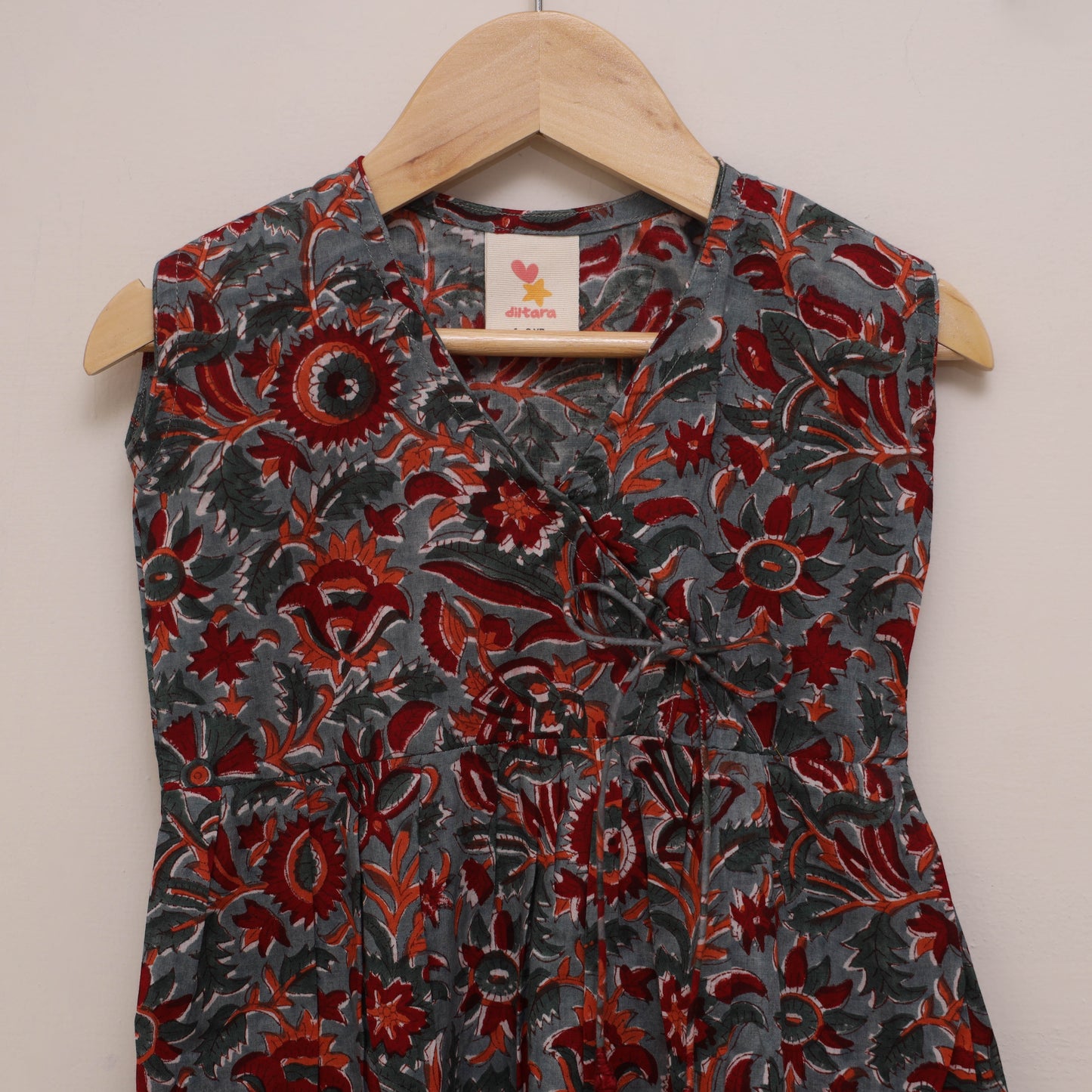 Pure cotton baby girls sanganeri angrakha dress (1-2 years)