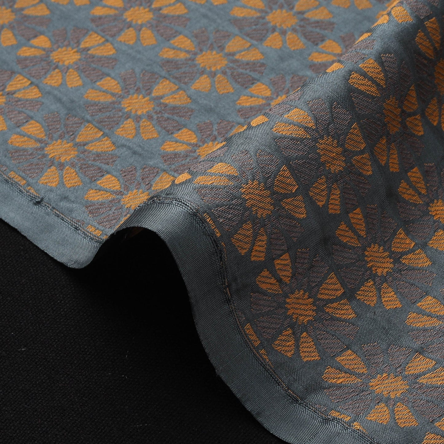 Pure handwoven silk jacquard weave banarasi fabric 07