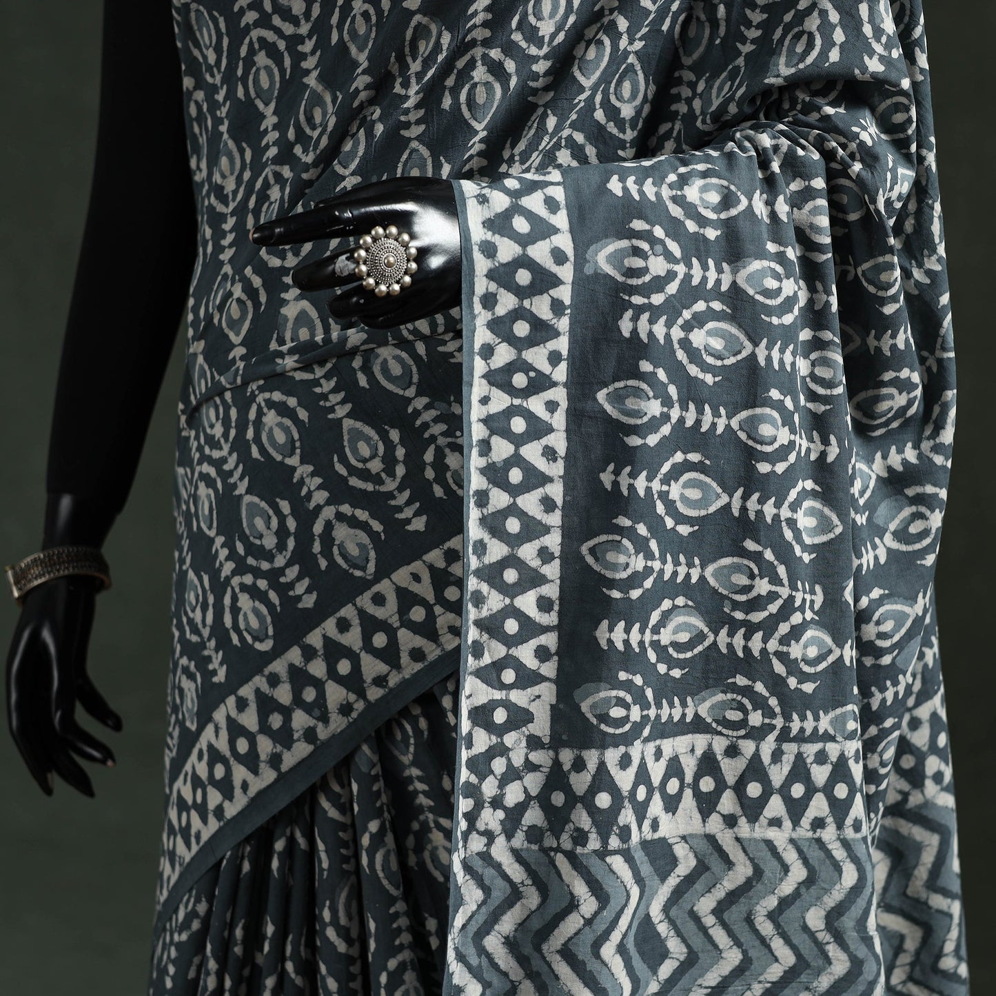 Pure mul cotton hand block batik print saree 40