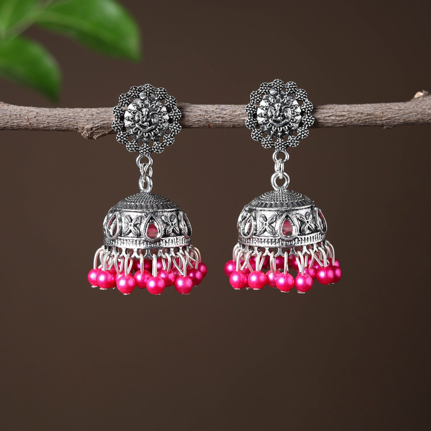 Elegant Beadwork German Silver Earrings Online in India