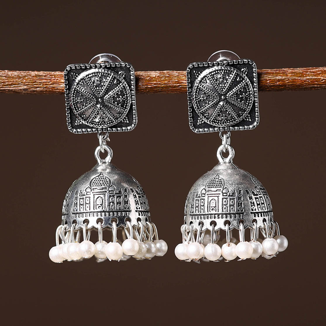 Handcrafted GS Beaded Jhumki Earrings