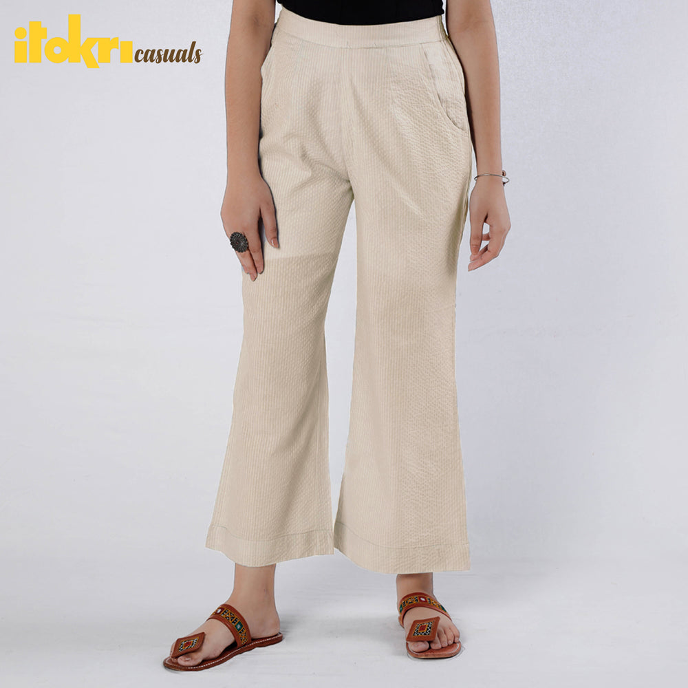 Buy Running Stitch Cotton Palazzo by iTokri Casuals Online at iTokri.com