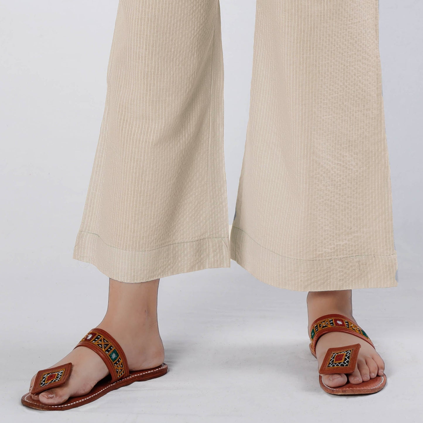 Buy Running Stitch Cotton Palazzo by iTokri Casuals Online at iTokri.com