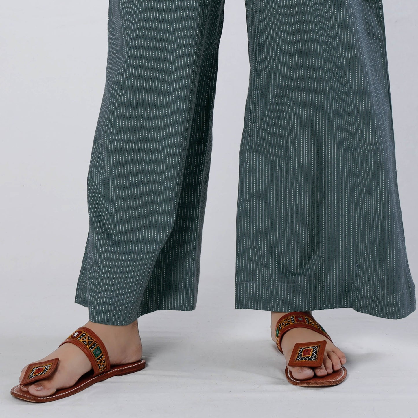 Buy Running Stitch Cotton Palazzo by iTokri Casuals Online at iTokri.com