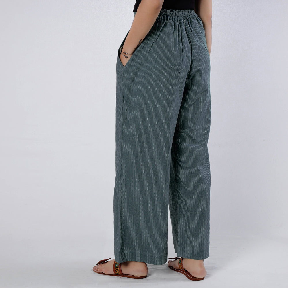 Buy Running Stitch Cotton Palazzo by iTokri Casuals Online at iTokri.com