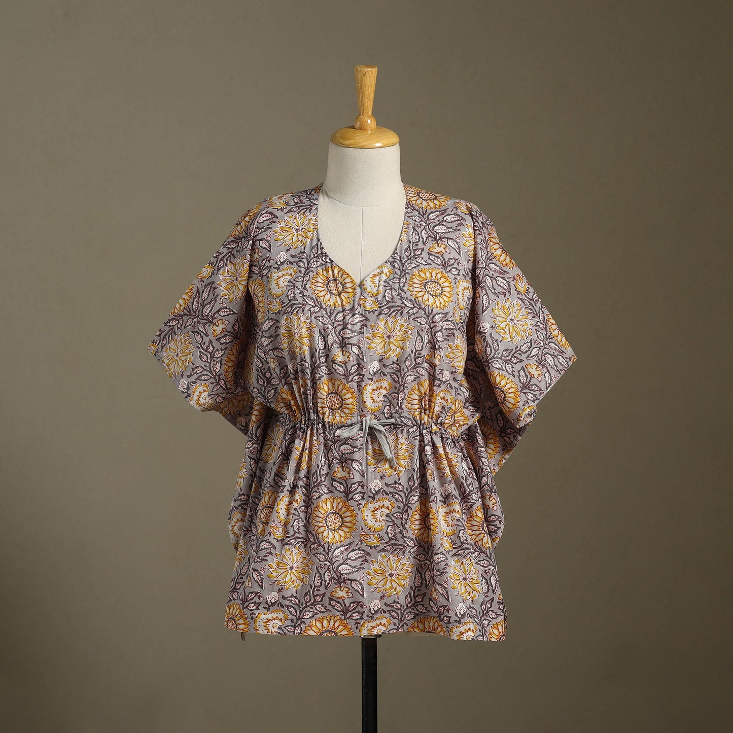 Sanganeri Block Print Cotton Kaftan (Short)