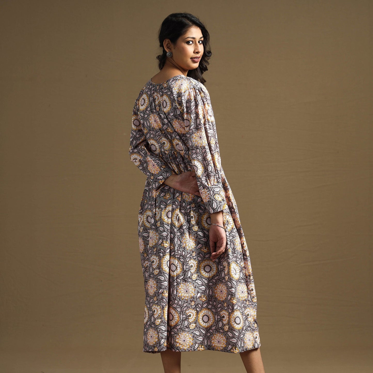 Buy Sanganeri Block Printed Cotton Flared Dress Online at iTokri.com