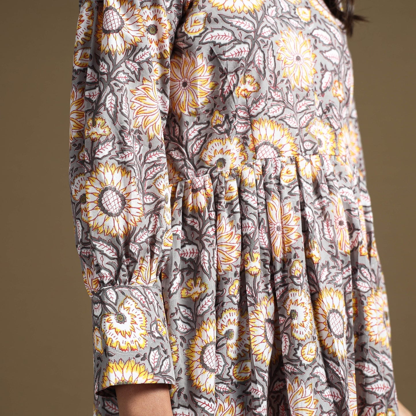 Buy Sanganeri Block Printed Cotton Flared Dress Online at iTokri.com