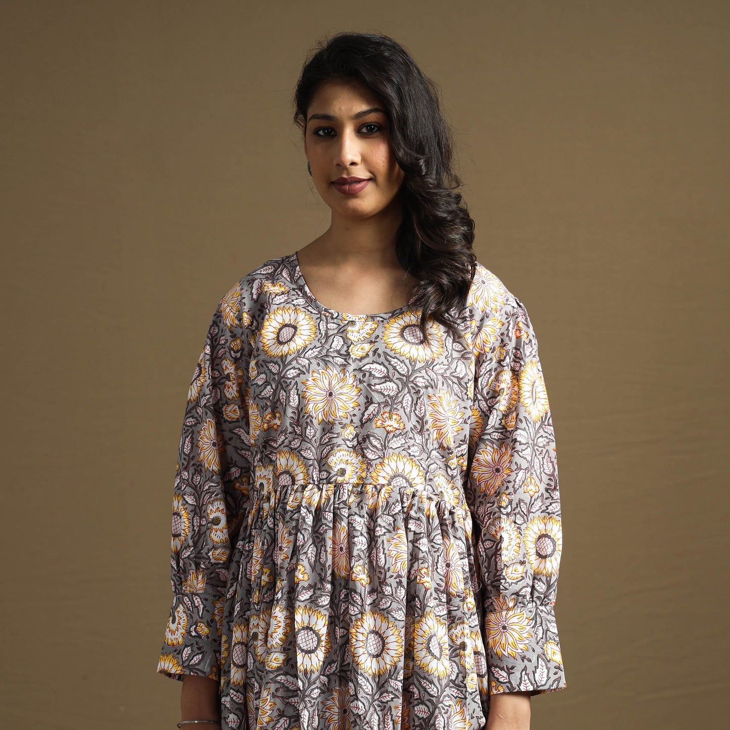 Buy Sanganeri Block Printed Cotton Flared Dress Online at iTokri.com