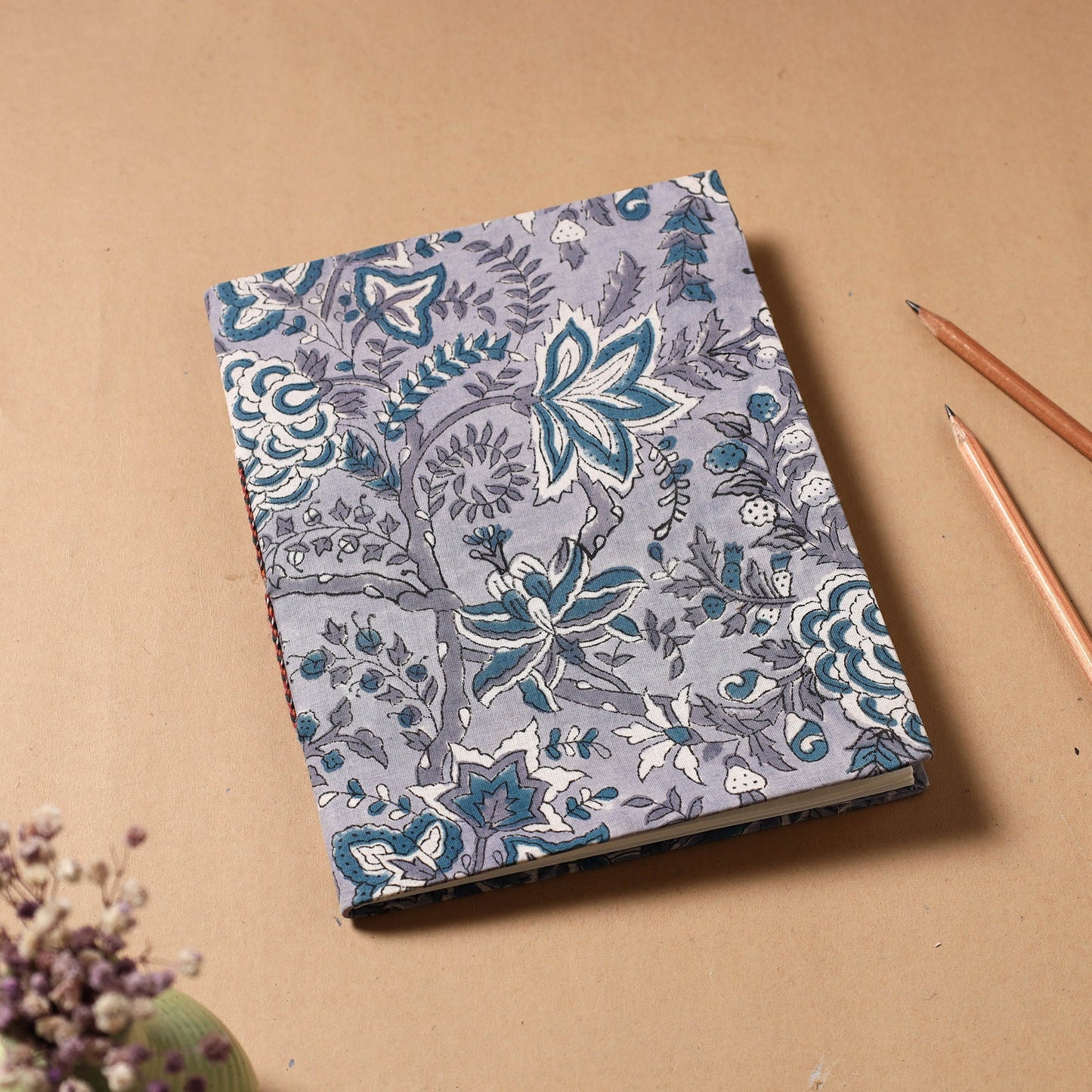 Sanganeri Fabric Cover Handmade Paper Notebook