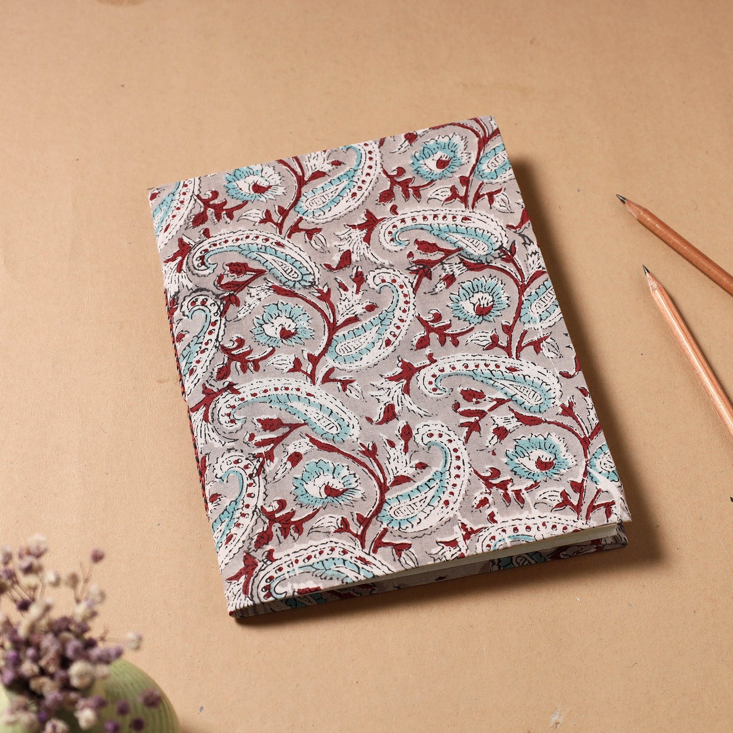 Sanganeri Fabric Cover Handmade Paper Notebook