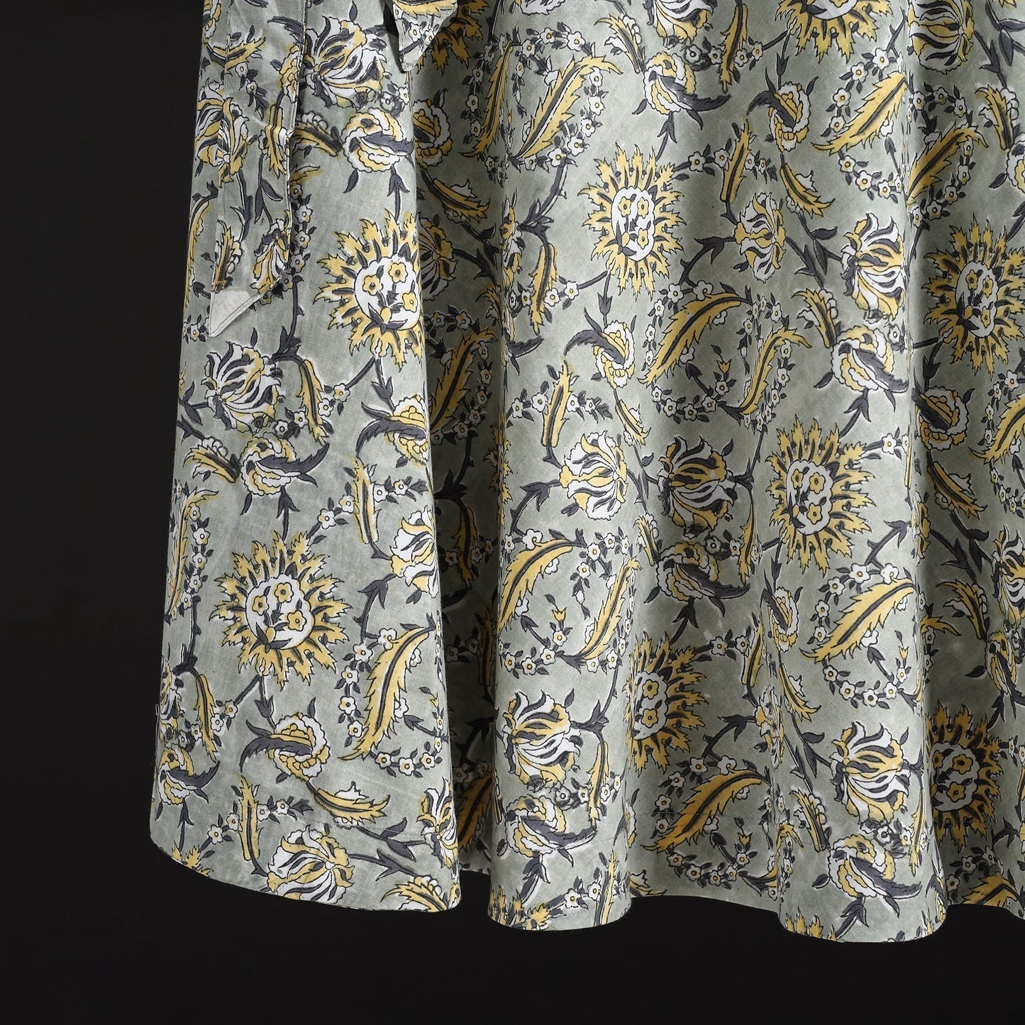 Sanganeri hand cotton wrap around skirt 78 - handcrafted