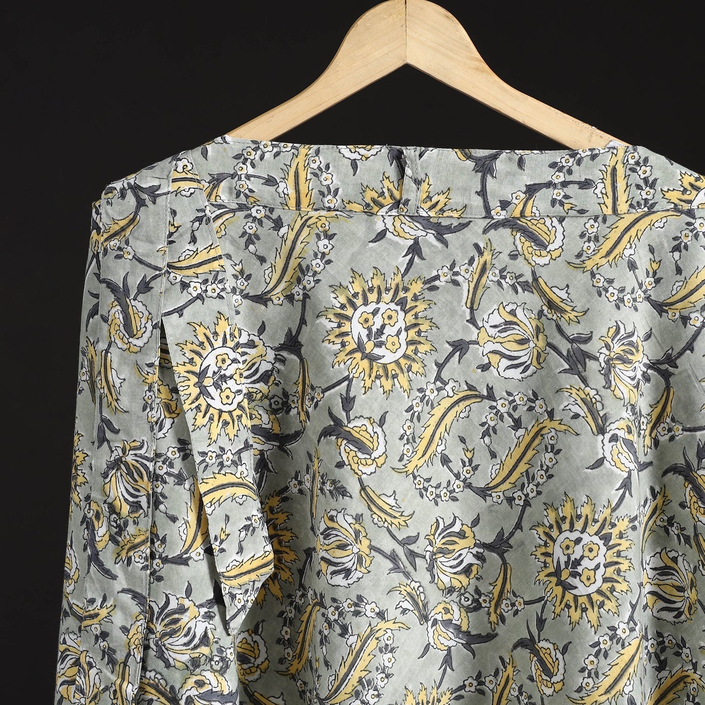 Sanganeri hand cotton wrap around skirt 78 - handcrafted