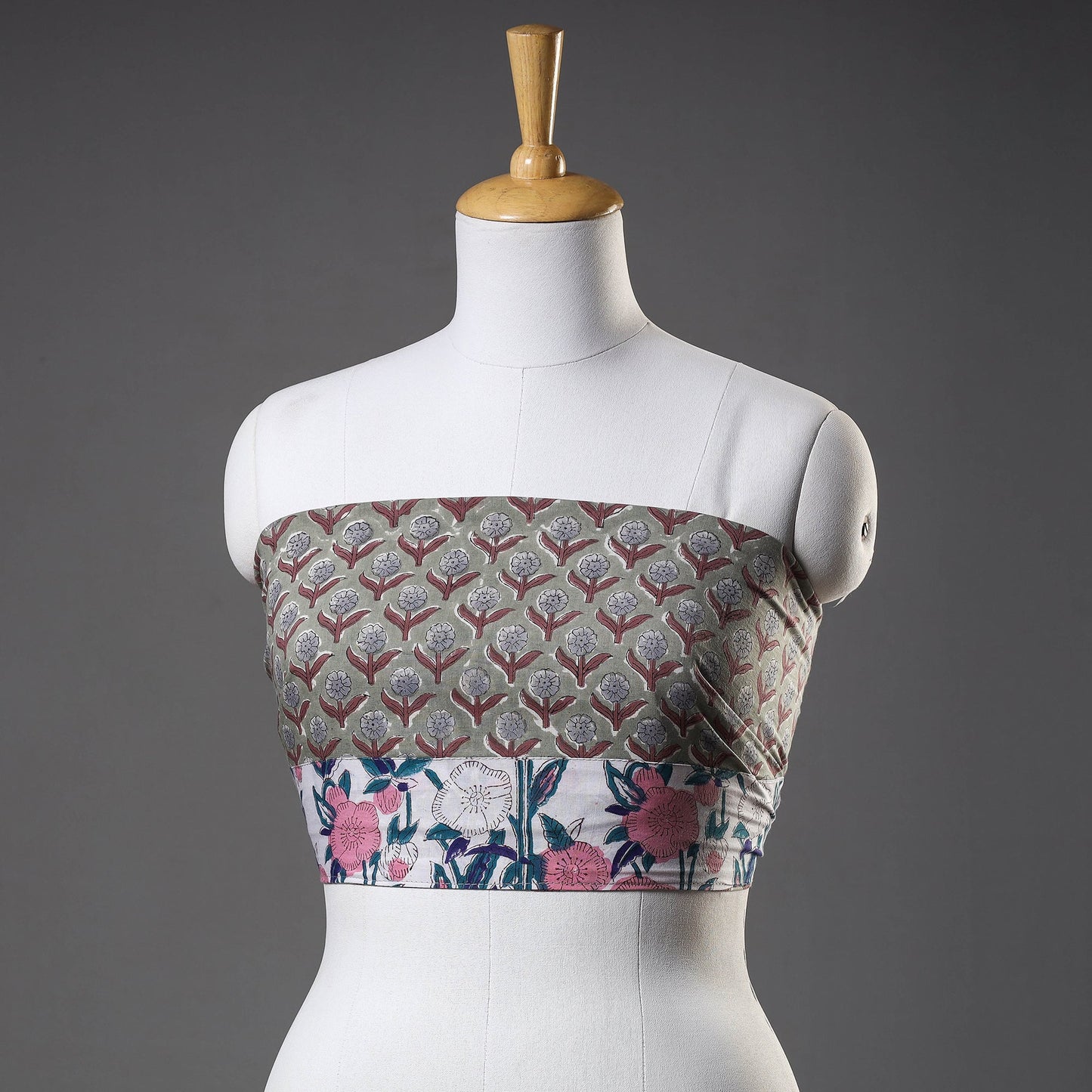 block printed blouse piece