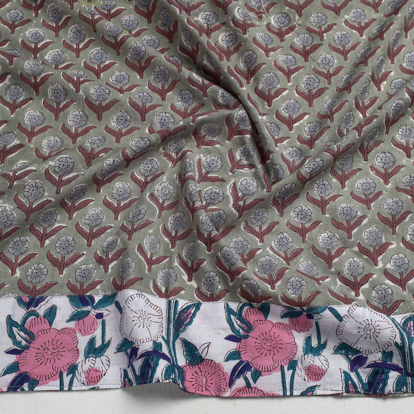 block printed blouse piece