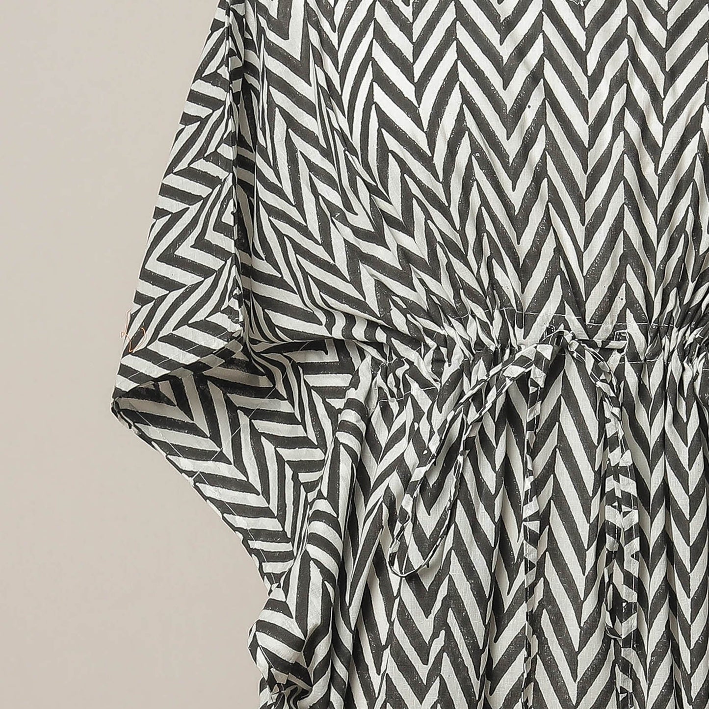 Sanganeri Printed Cotton Kaftan with Tie-Up Waist l iTokri.com
