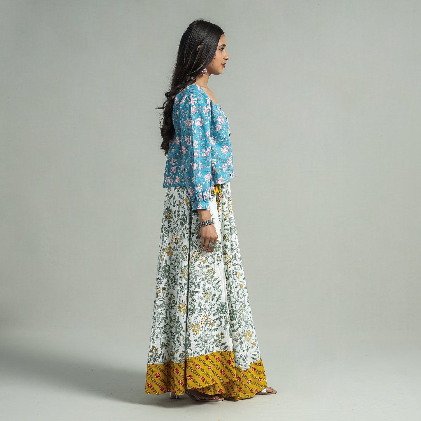 Sanganeri Block Printed Cotton Long Skirt