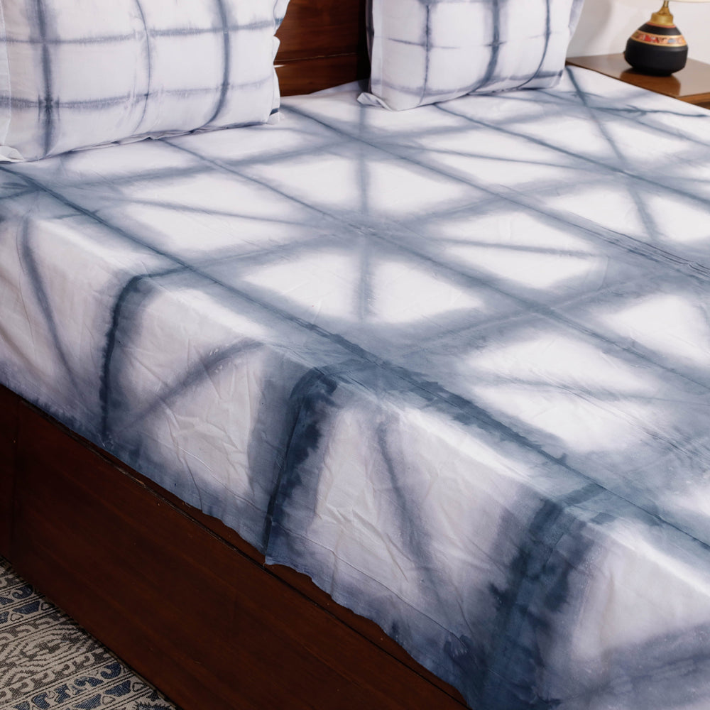 Tie & Dye Cotton Double Shibori Bed Sheet Set
