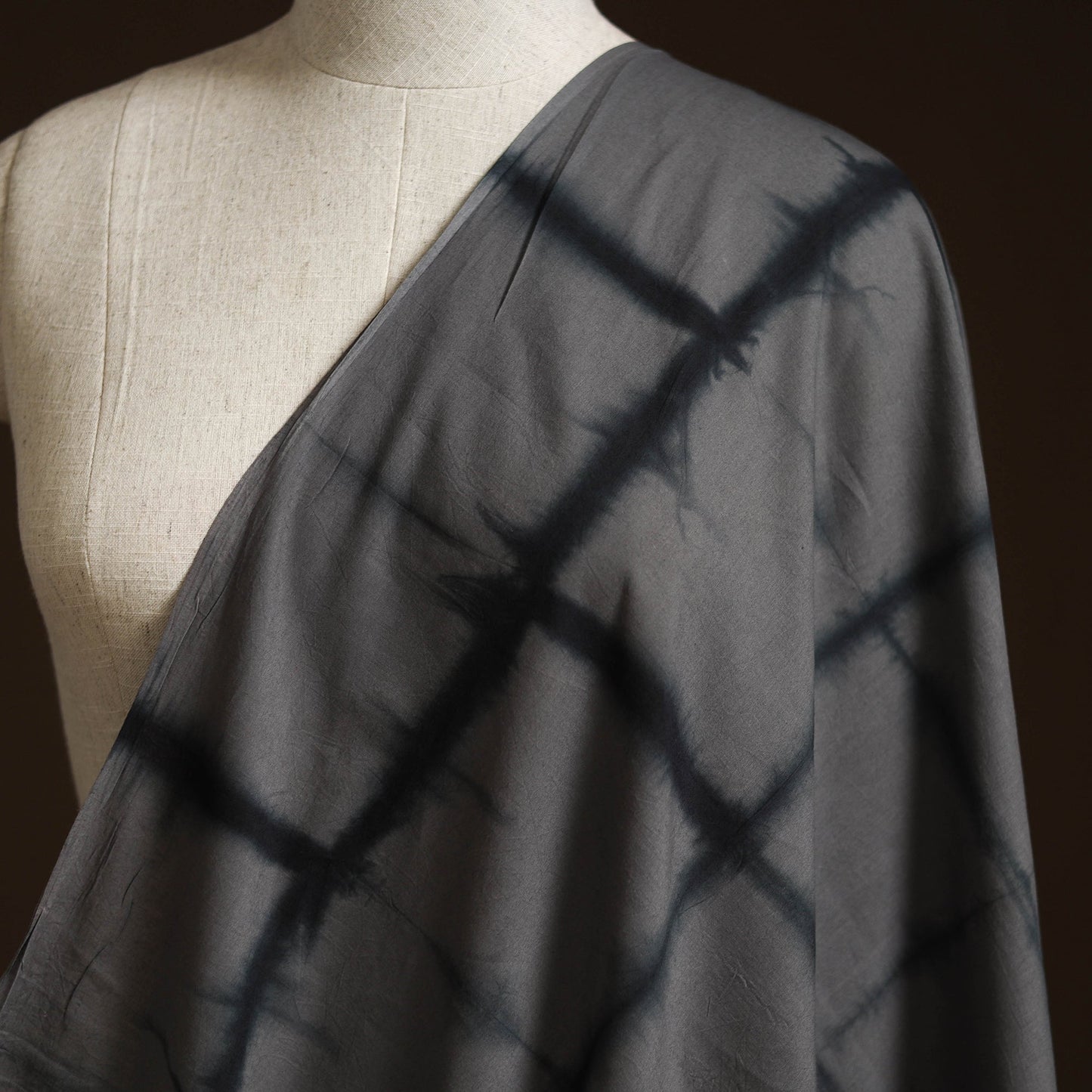 Shibori tie-dye pure mul cotton fabric 06 - handcrafted