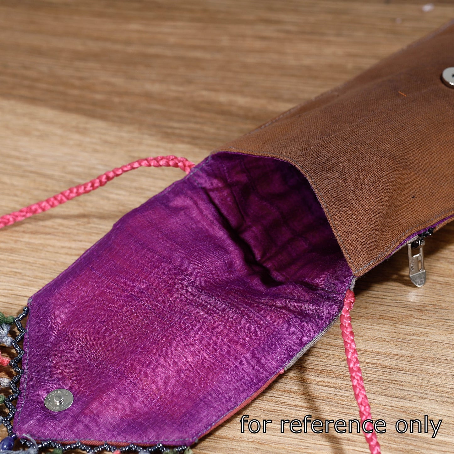 Grey Soof Hand Embroidery Sling Mobile Pouch