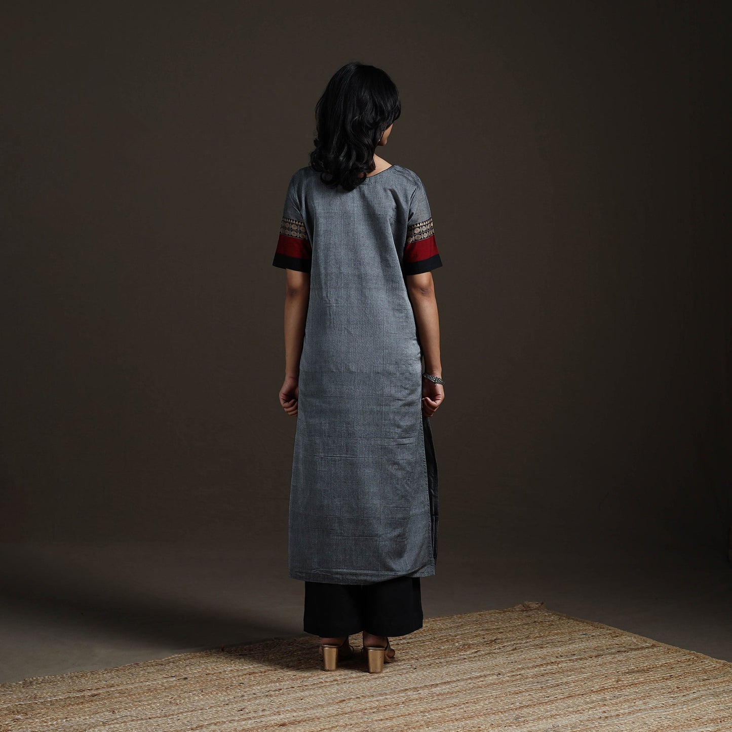 Straight cotton dharwad kurta for women 13 - handcrafted