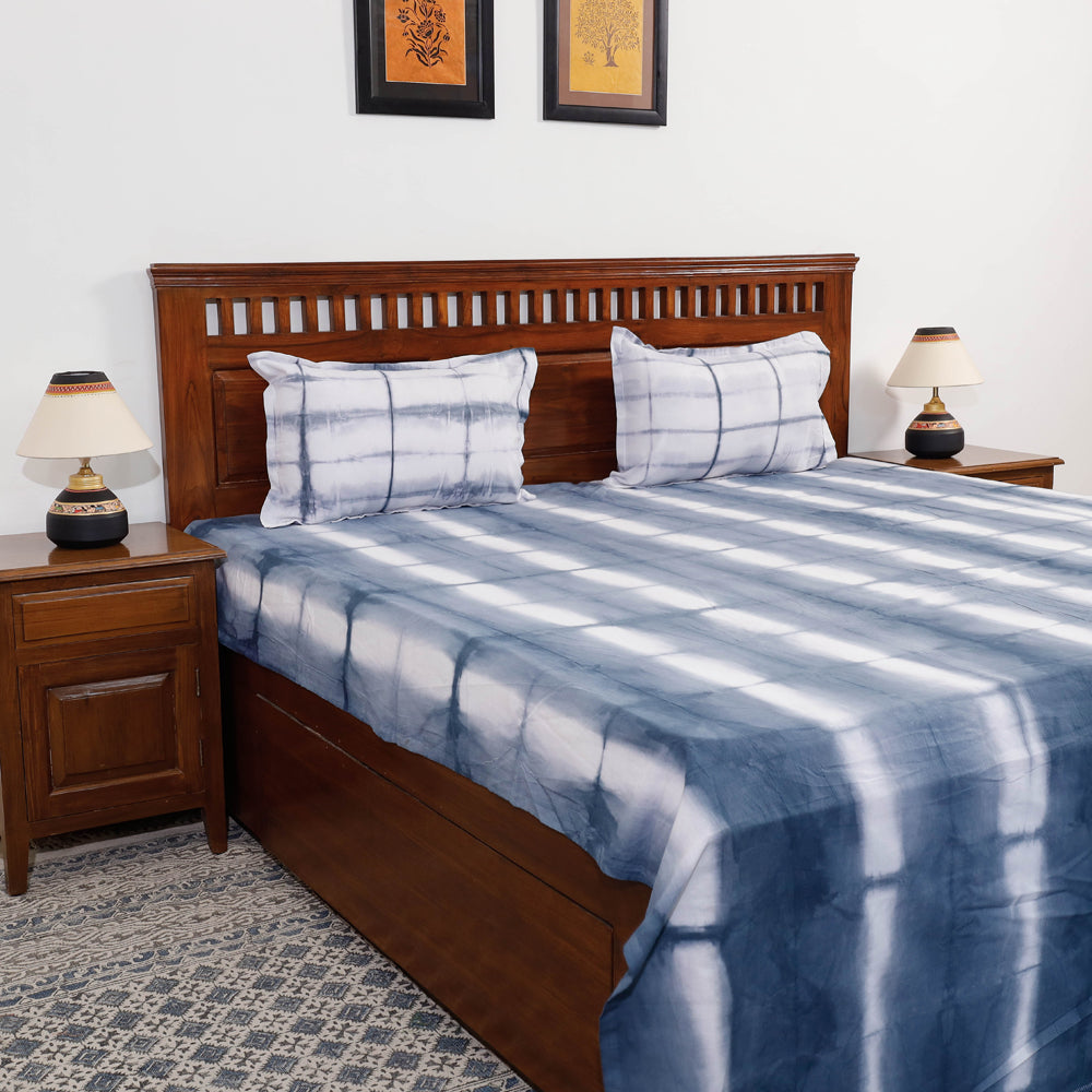 Tie & Dye Cotton Double Shibori Bed Sheet Set
